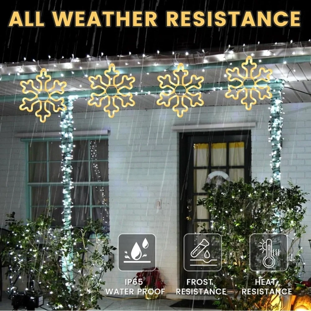 Snowflake String Lights - Warm White